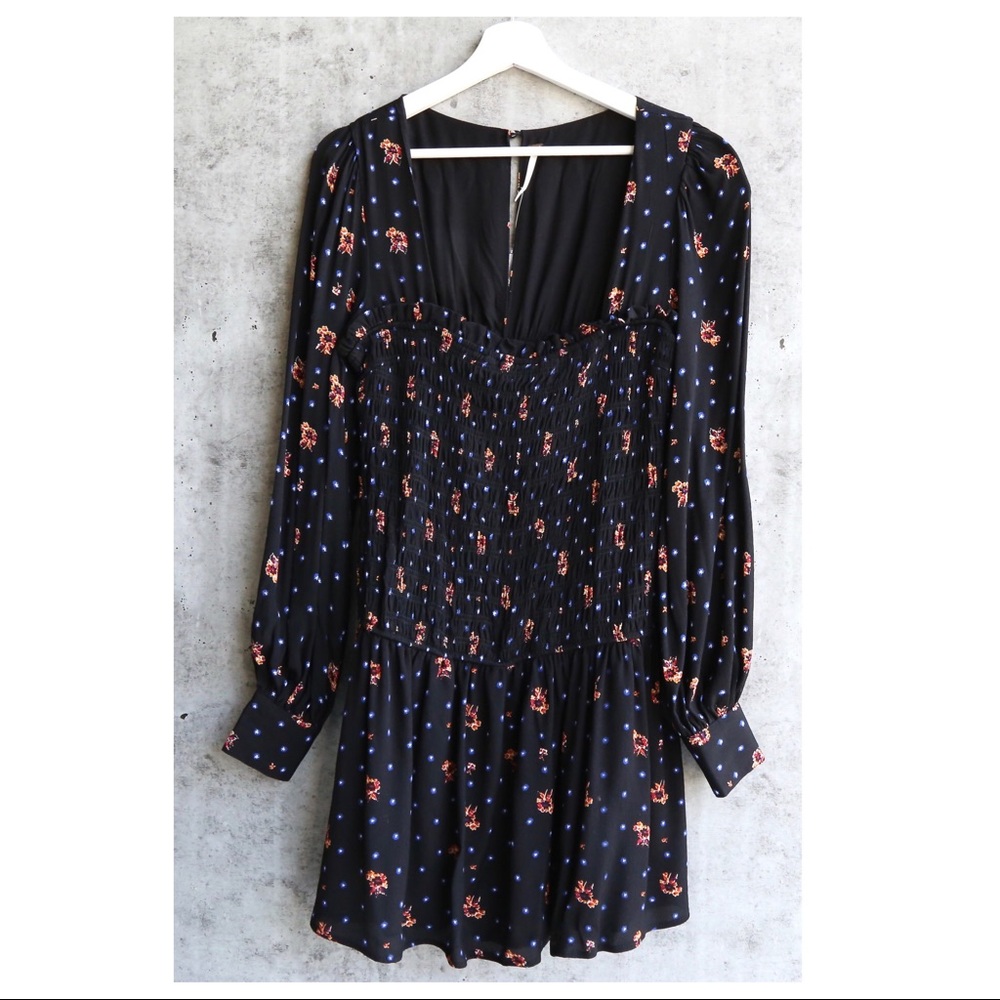 FREE PEOPLE BOHO FLOWY LONG SLEEVES MINI DRESS A2C - Picture 9 of 16